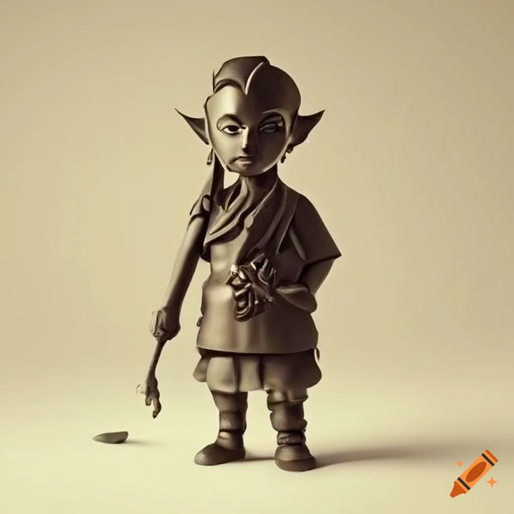 minimalist metal sculpture inspired by Zelda game