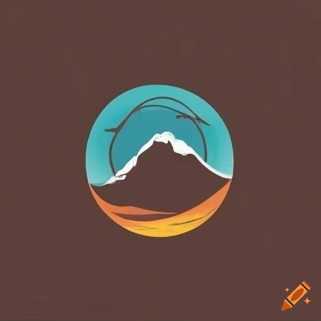 Minimalist wave logo crashing against a cliff on Craiyon