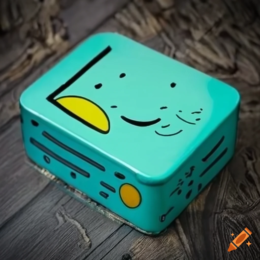 metal box designed as BMO from Adventure Time