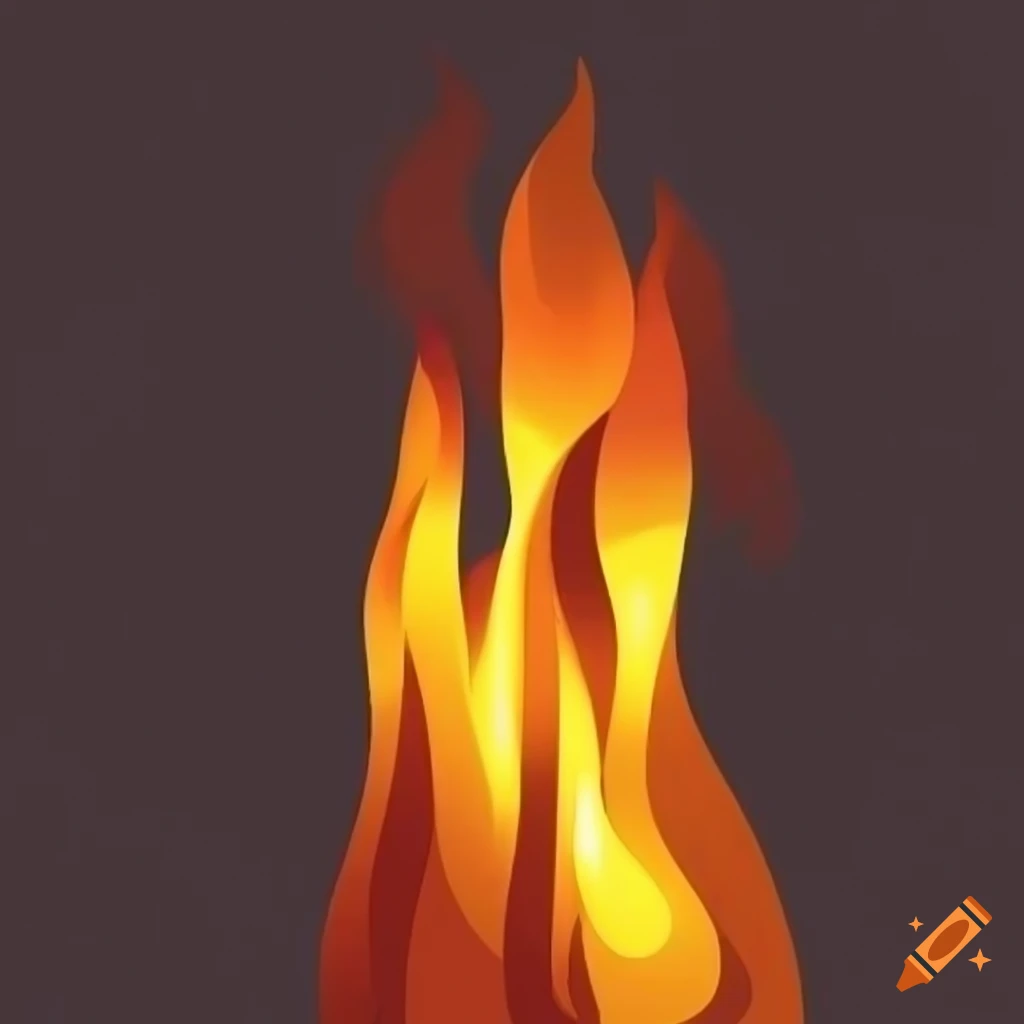 abstract representation of fire on white background