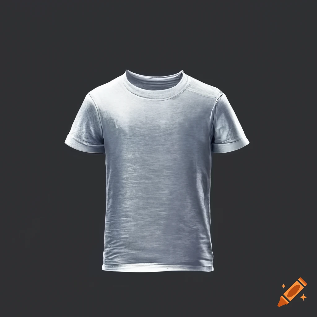 silver metallic texture t-shirt on black background
