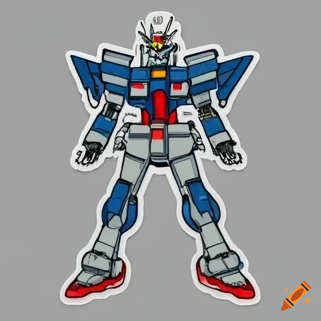 Vector art of a detailed gundam sticker