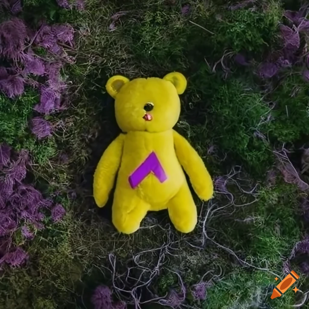 dump-basket filled with yellow stuffed bears in a toy store