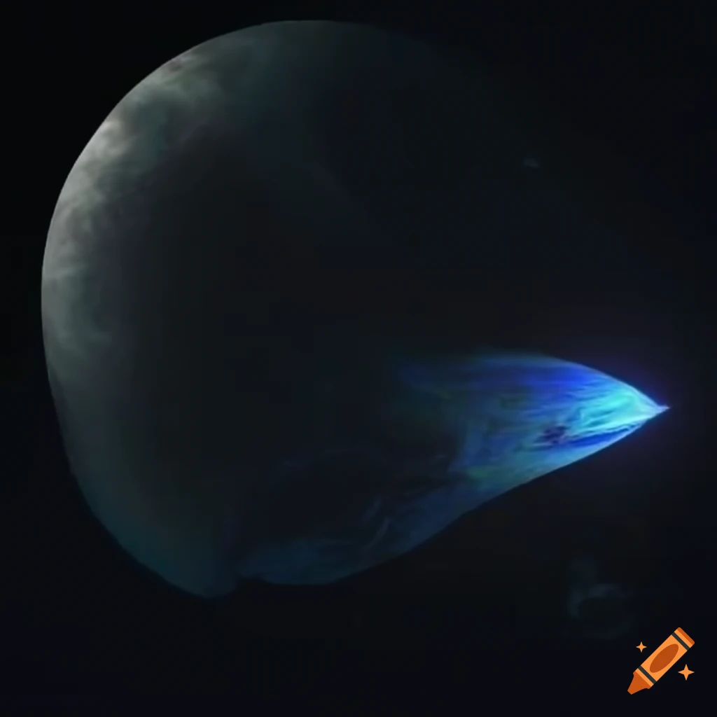 sleek alien rocket on an otherworldly landscape