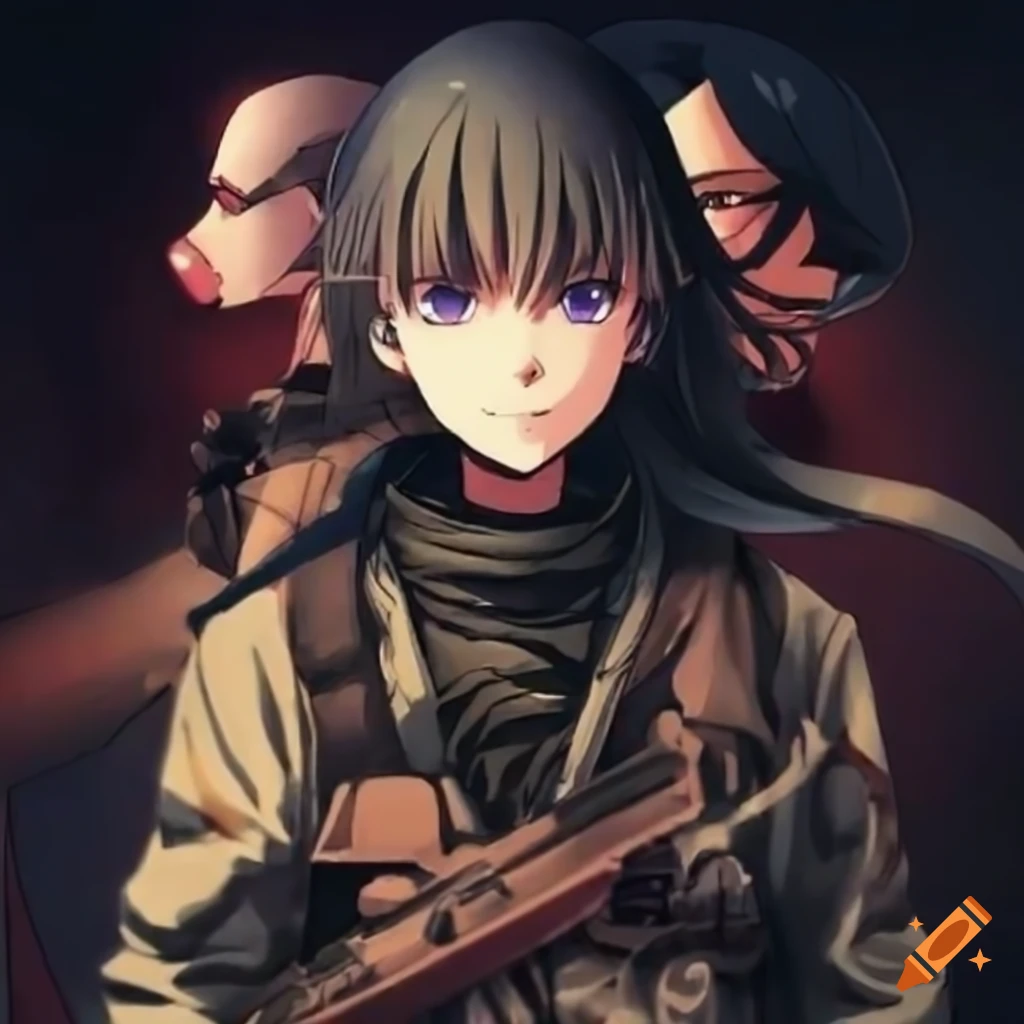 Anime Weapon Girls with guns Firearm, Anime, cg Artwork, manga png | PNGEgg