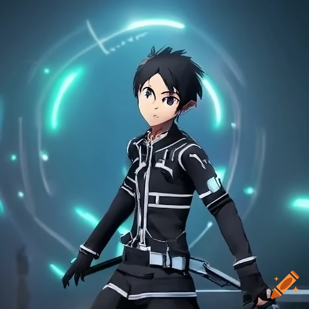 Drew this design for Kirito with a background displaying Eugeo's final  words. It's based on an original illustration from Monster Strike, which  recently collaborated with SAO. : r/swordartonline