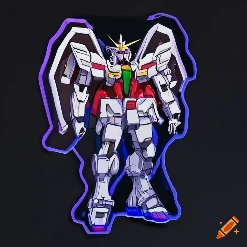 cool holographic Gundam sticker