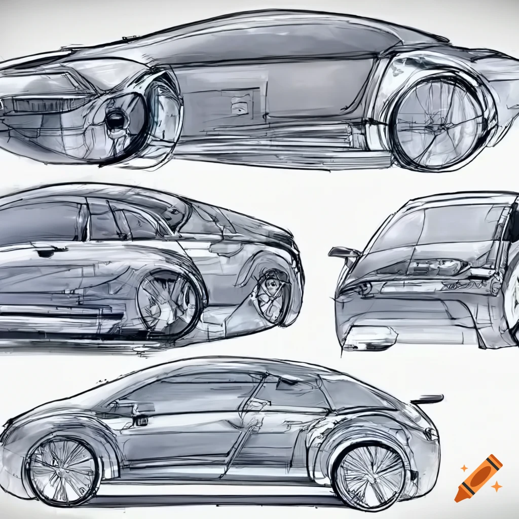 Futuristic Car Interior Design Sketch