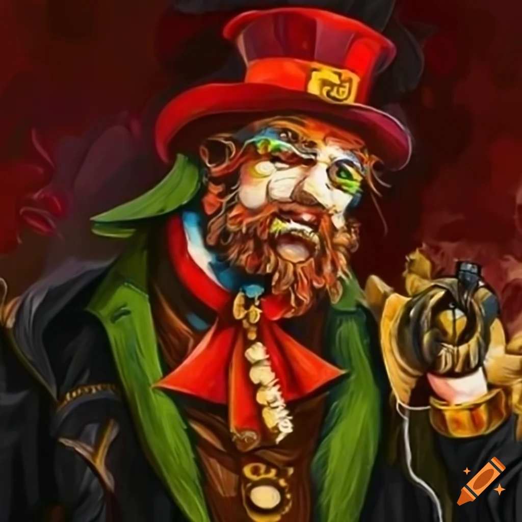 image of a bearded leprechaun with a red glove
