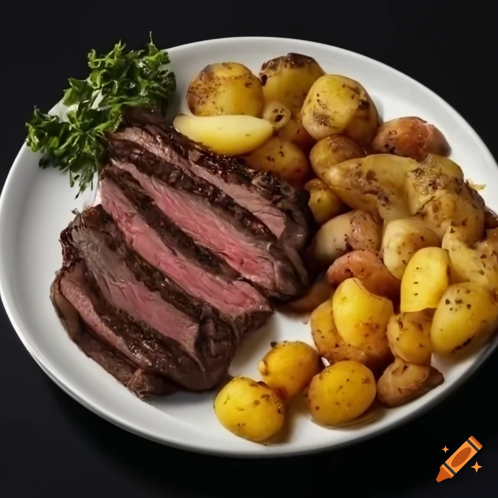 Beef roast and gratin dauphinois on Craiyon