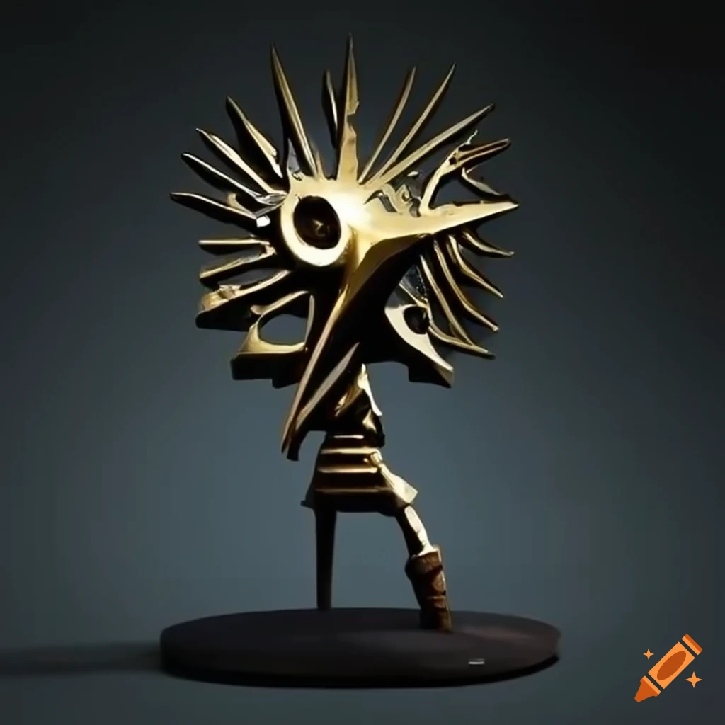 minimalist metal sculpture inspired by Zelda game