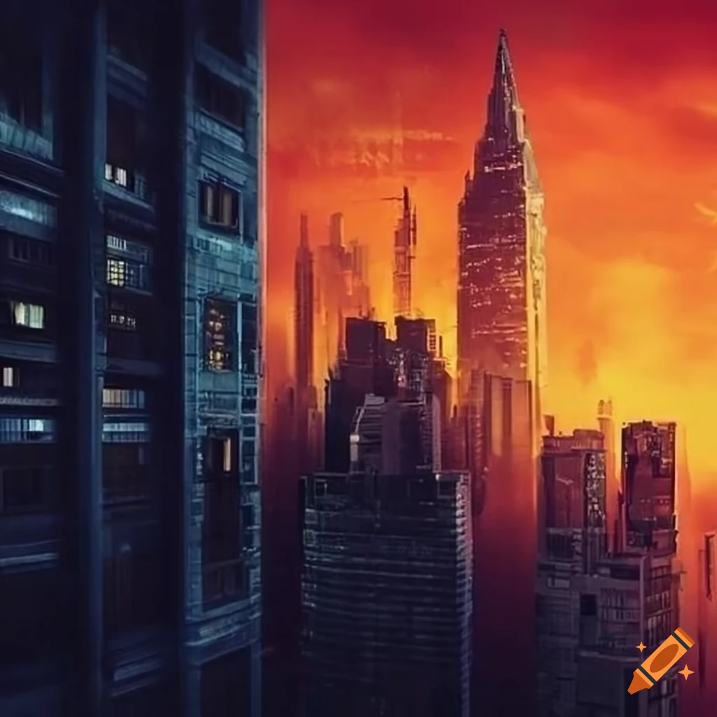 dystopian cityscape