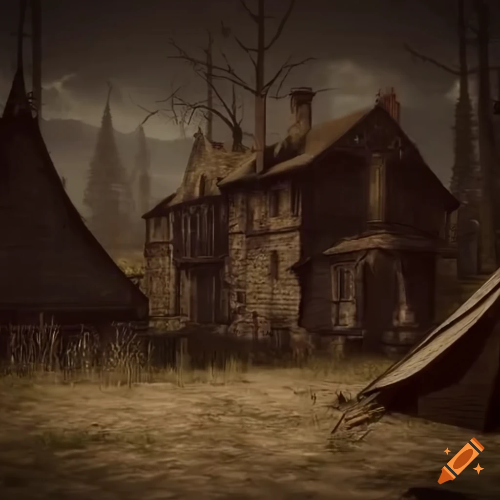 Background of an old camp from the game gothic on Craiyon