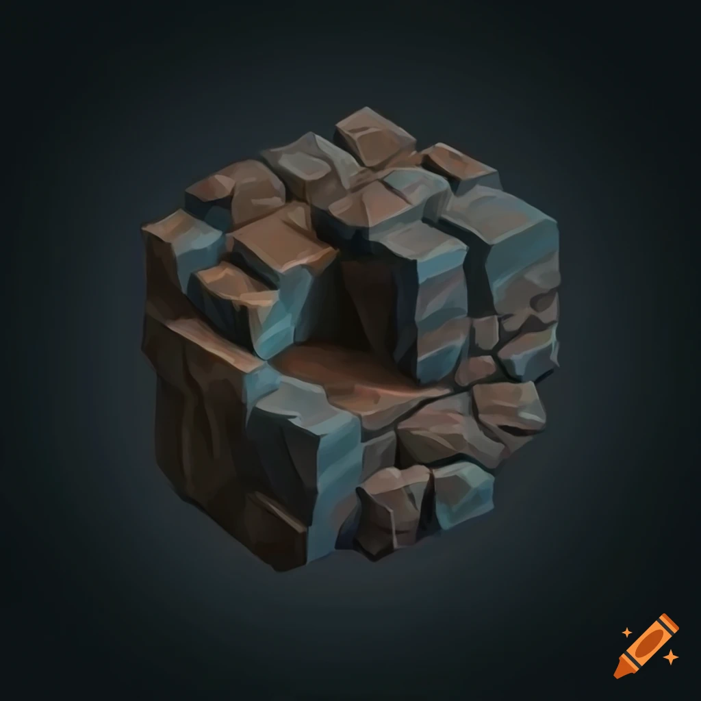 isometric rock tile for fantasy RPG