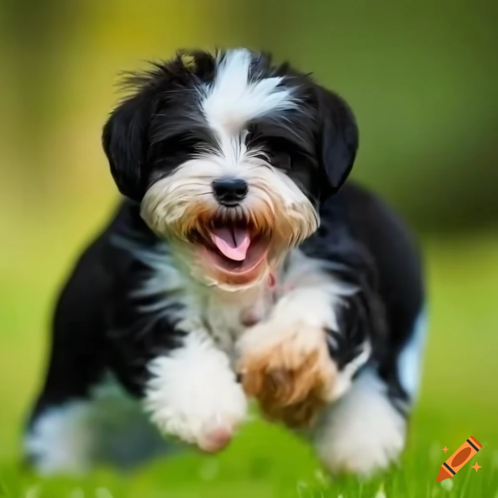 Playful havanese puppy with a friend on Craiyon