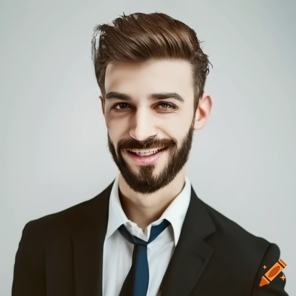 Smiling Business Man With Brown Hair And Beard On Craiyon