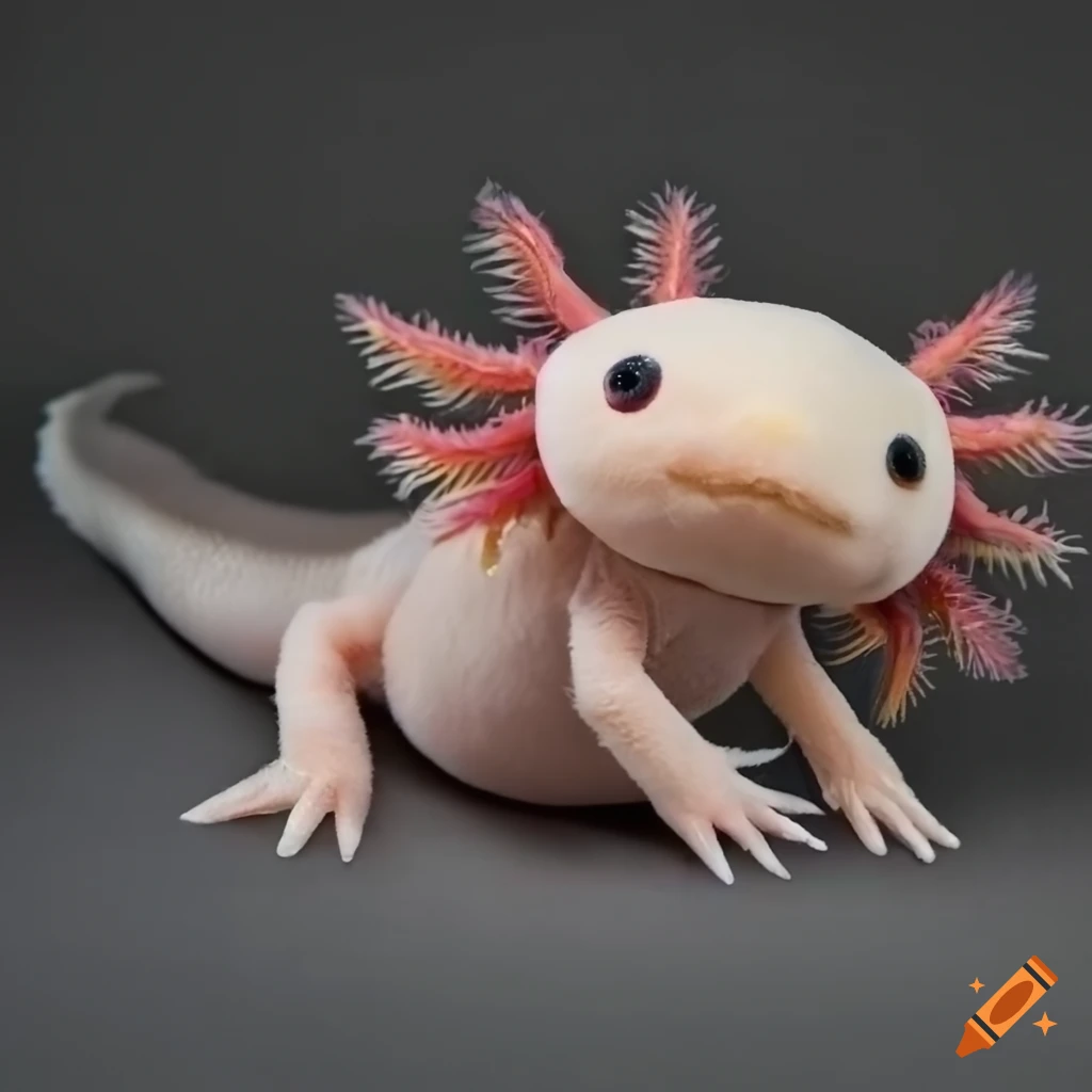 adorable stuffed axolotl standing