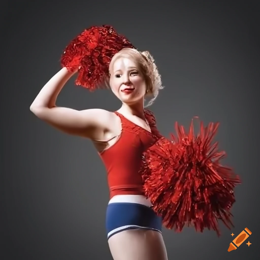 Cheerleader performing a dynamic routine