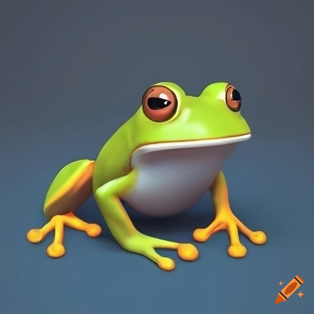 3d frog with 'it is wednesday my dudes' slogan on Craiyon