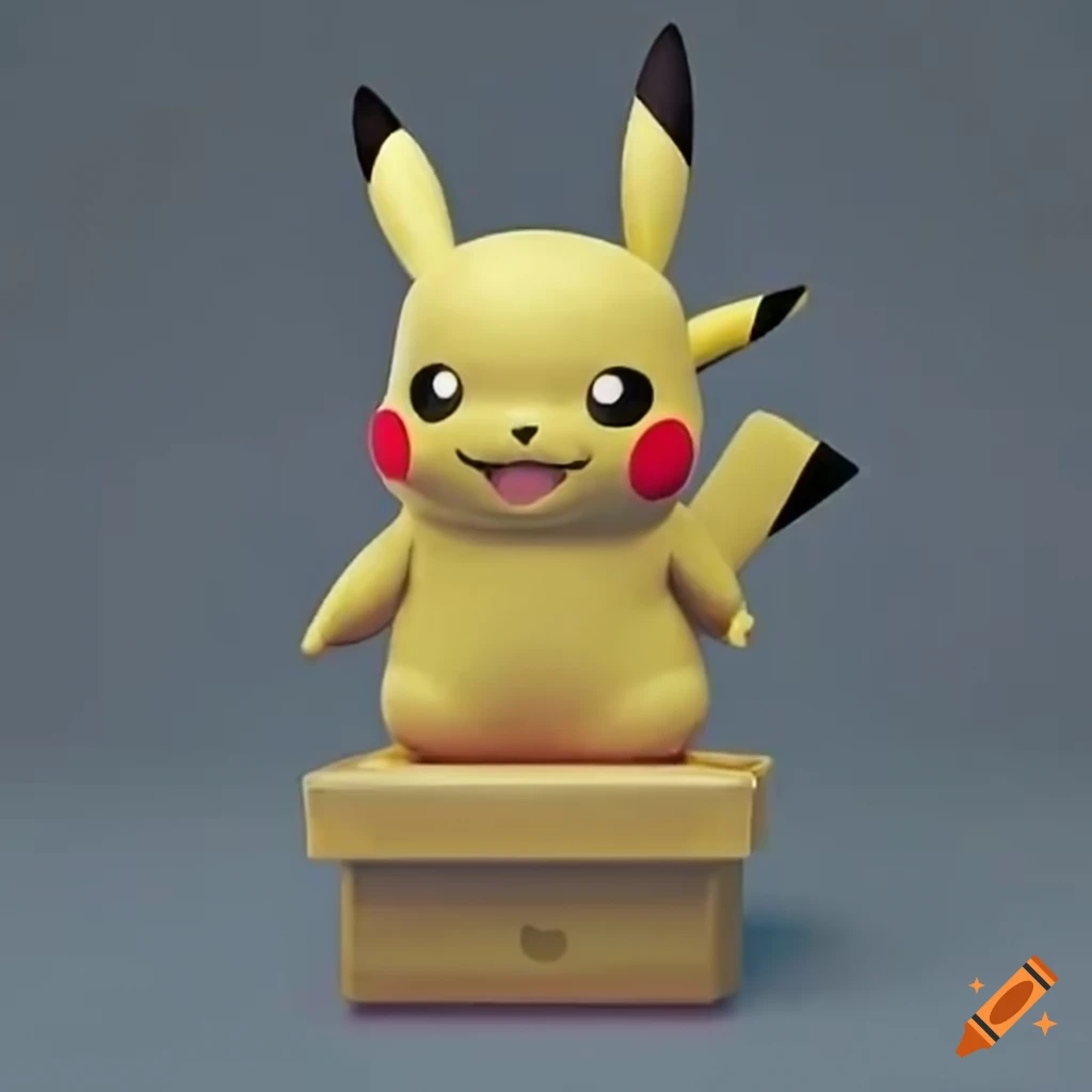 Pikachu holding a mystery box