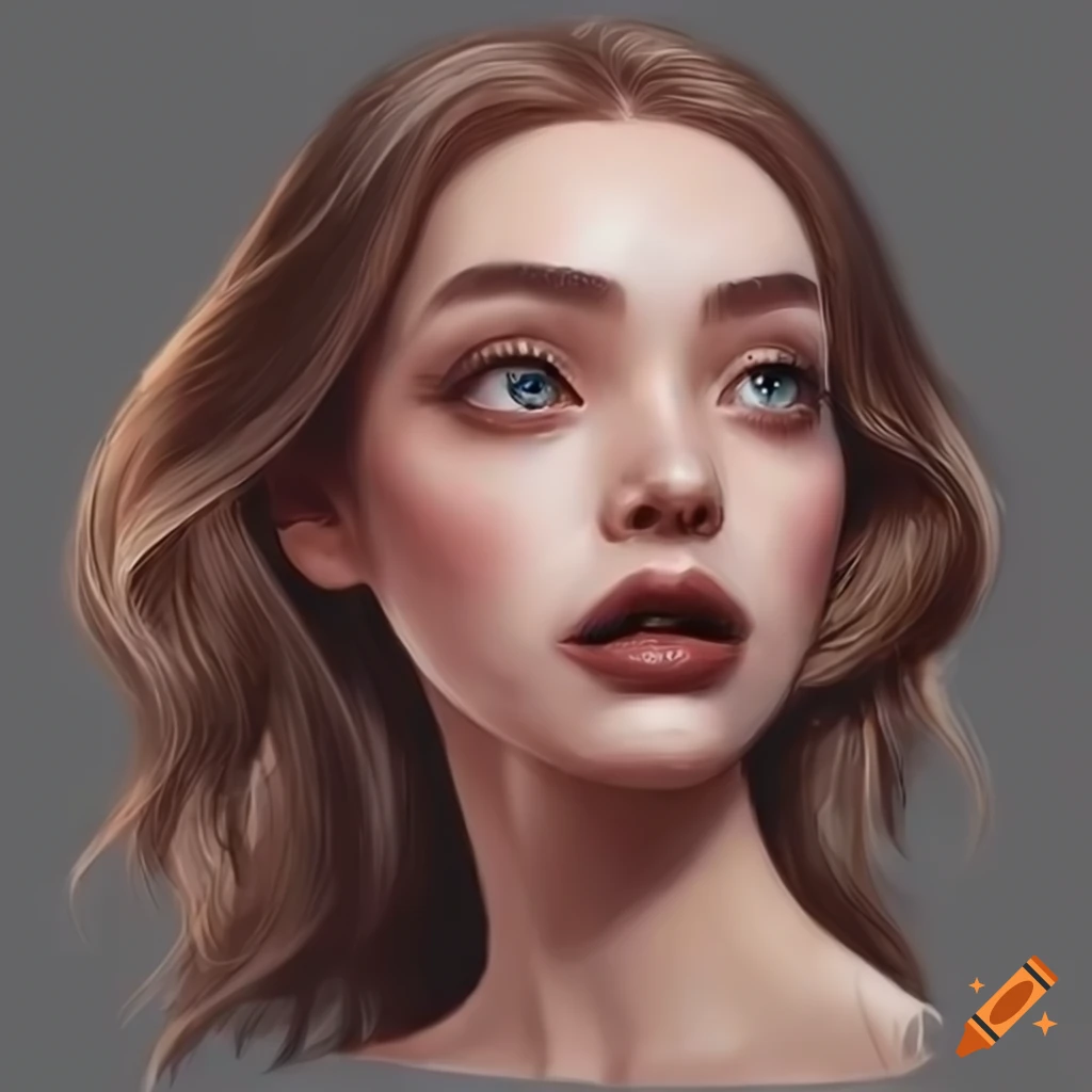 realistic magical portrait of a woman with soft shades