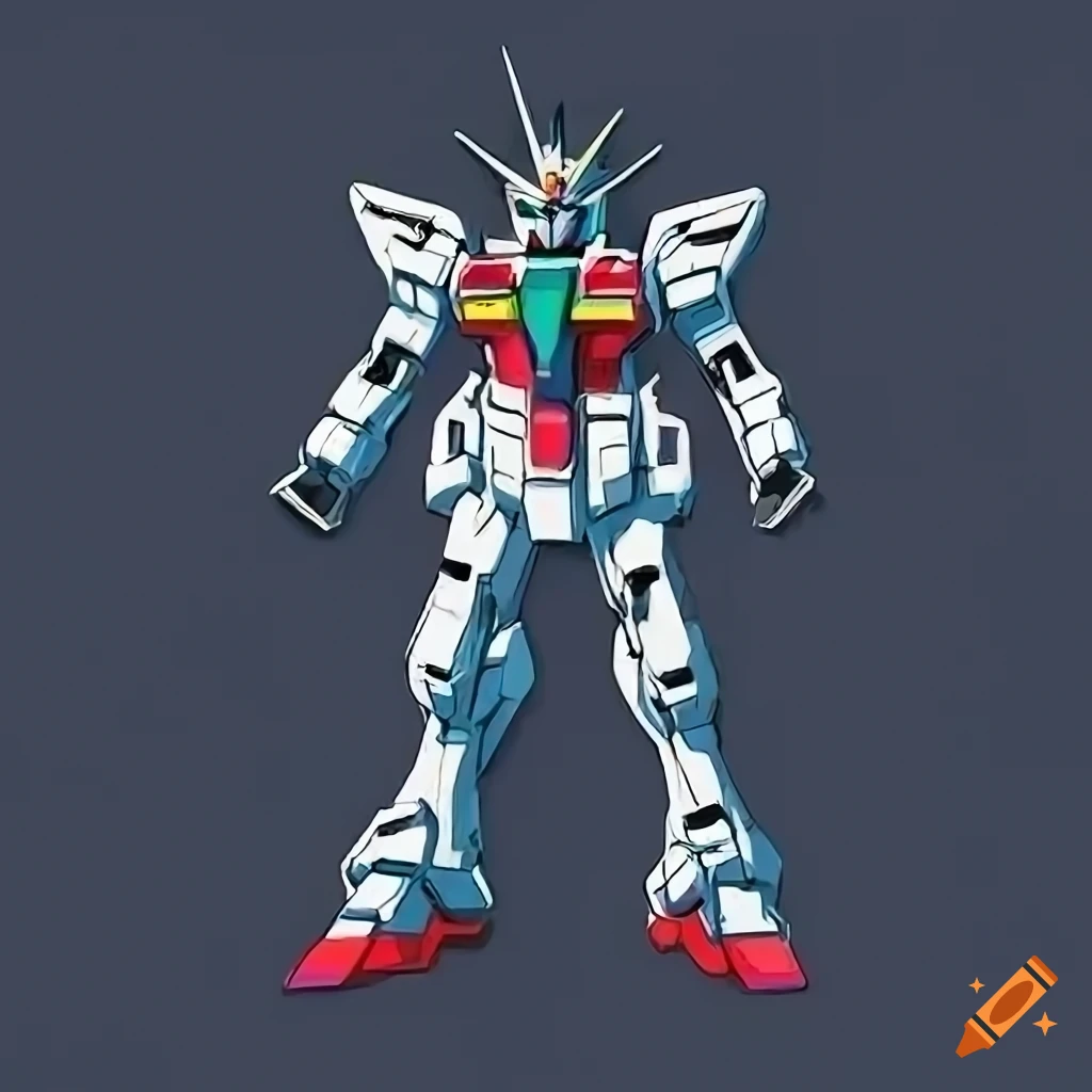 detailed vector art of a Gundam sticker