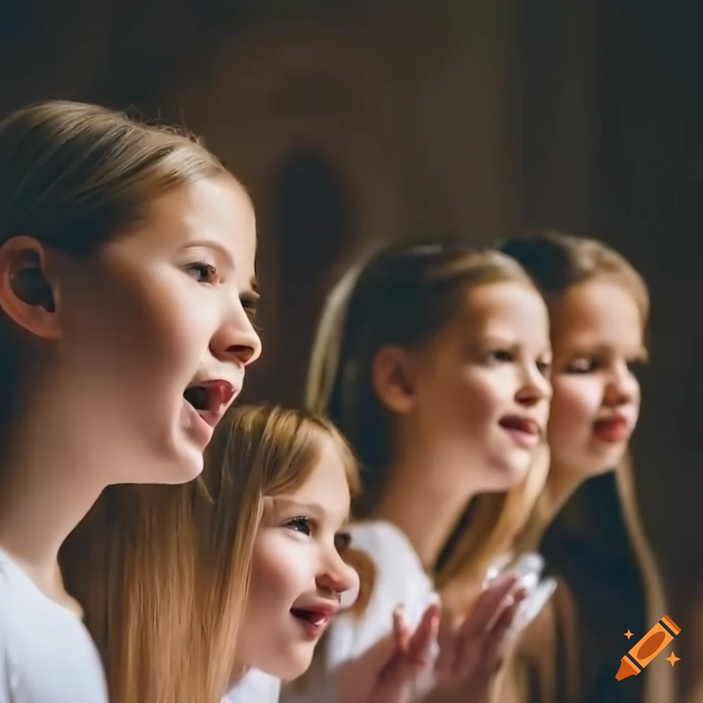 young girls singing in a church choir