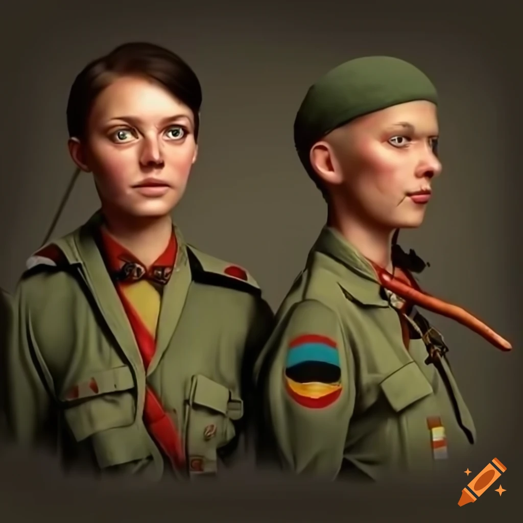 photorealistic image of a diverse group of German scouts