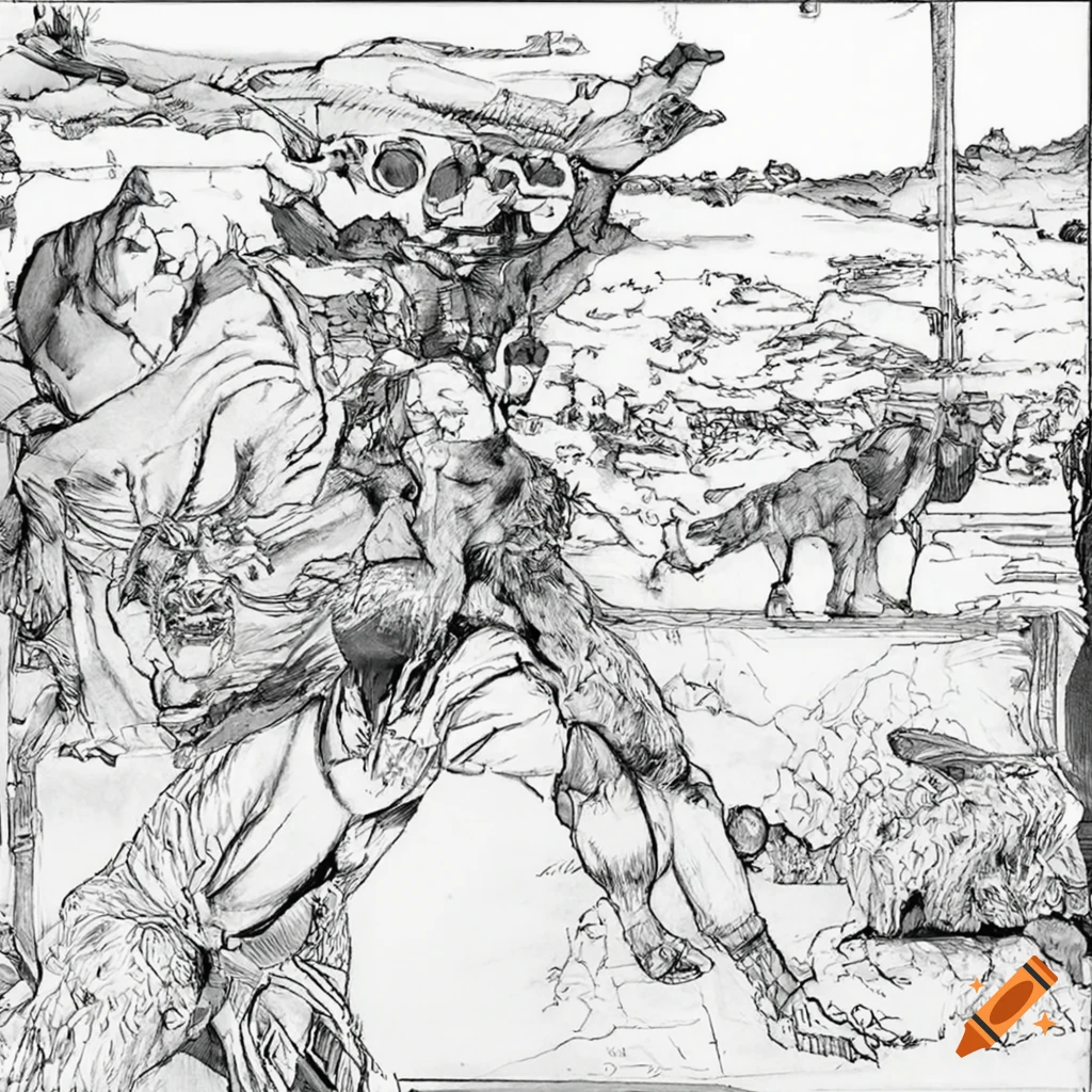 illustration of futuristic dog fight by Katsuhiro Ôtomo