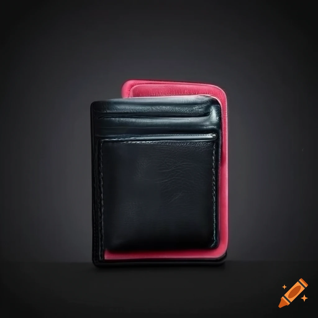 Black wallet with multiple card slots on Craiyon