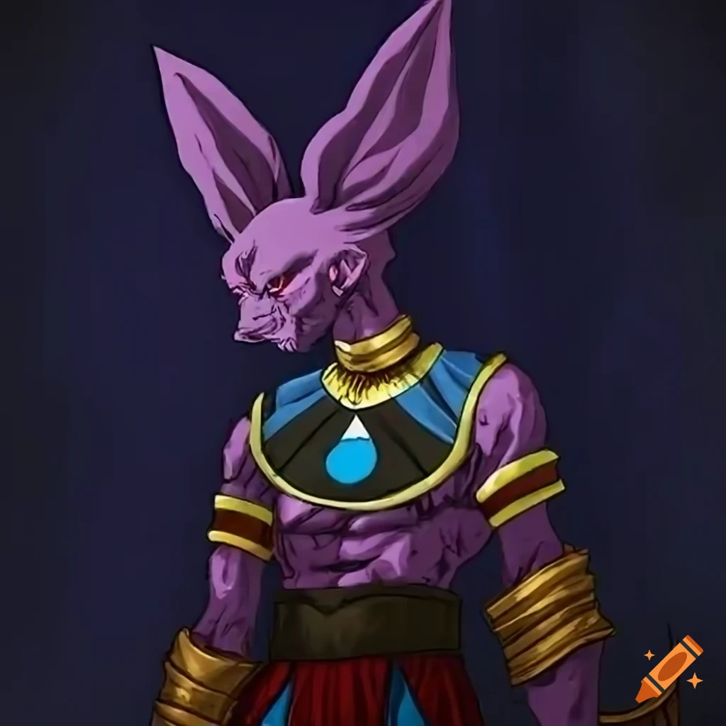 illustration of Lord Beerus and Kratos facing each other