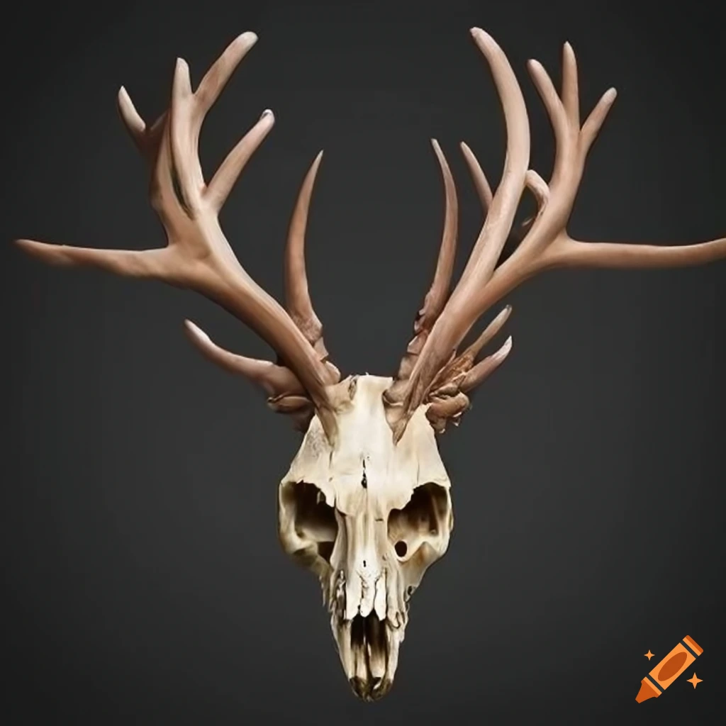 realistic cerf skull artwork
