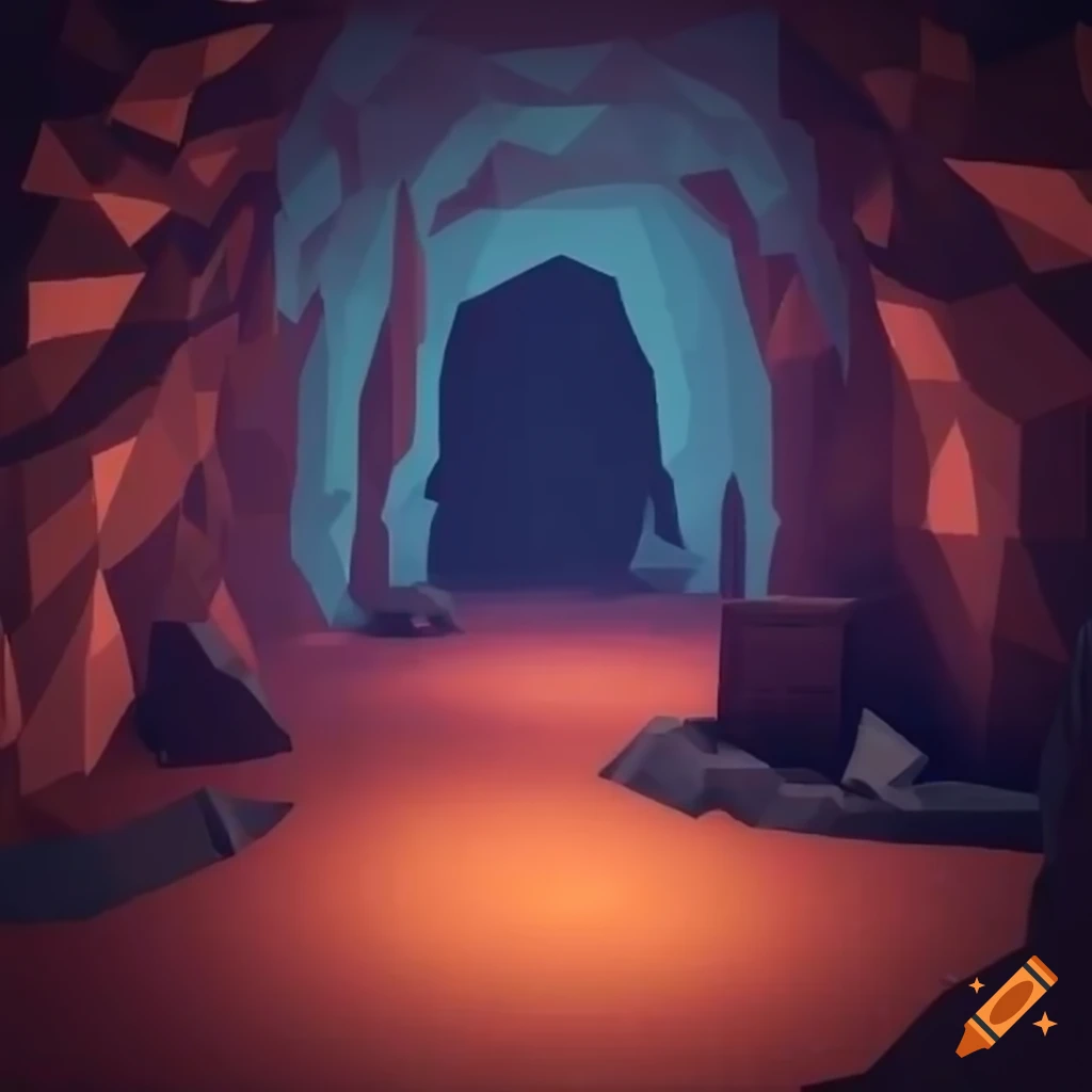 scene from a dark indie videogame with a torch in a cavern