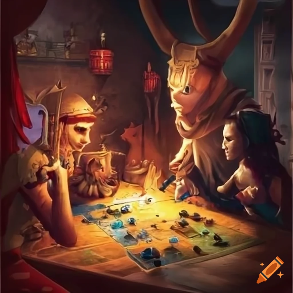 Fantasy board game at home on Craiyon