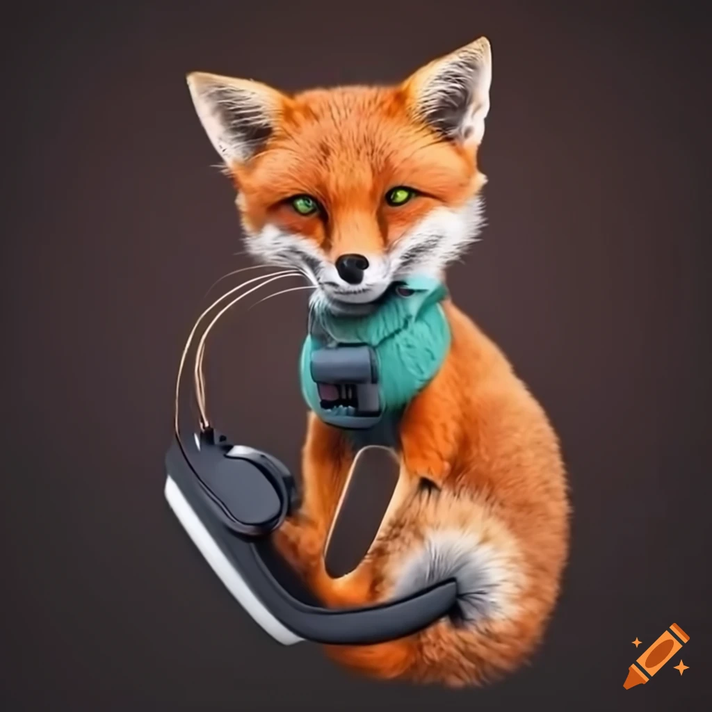 fox and cat gaming and listening to music