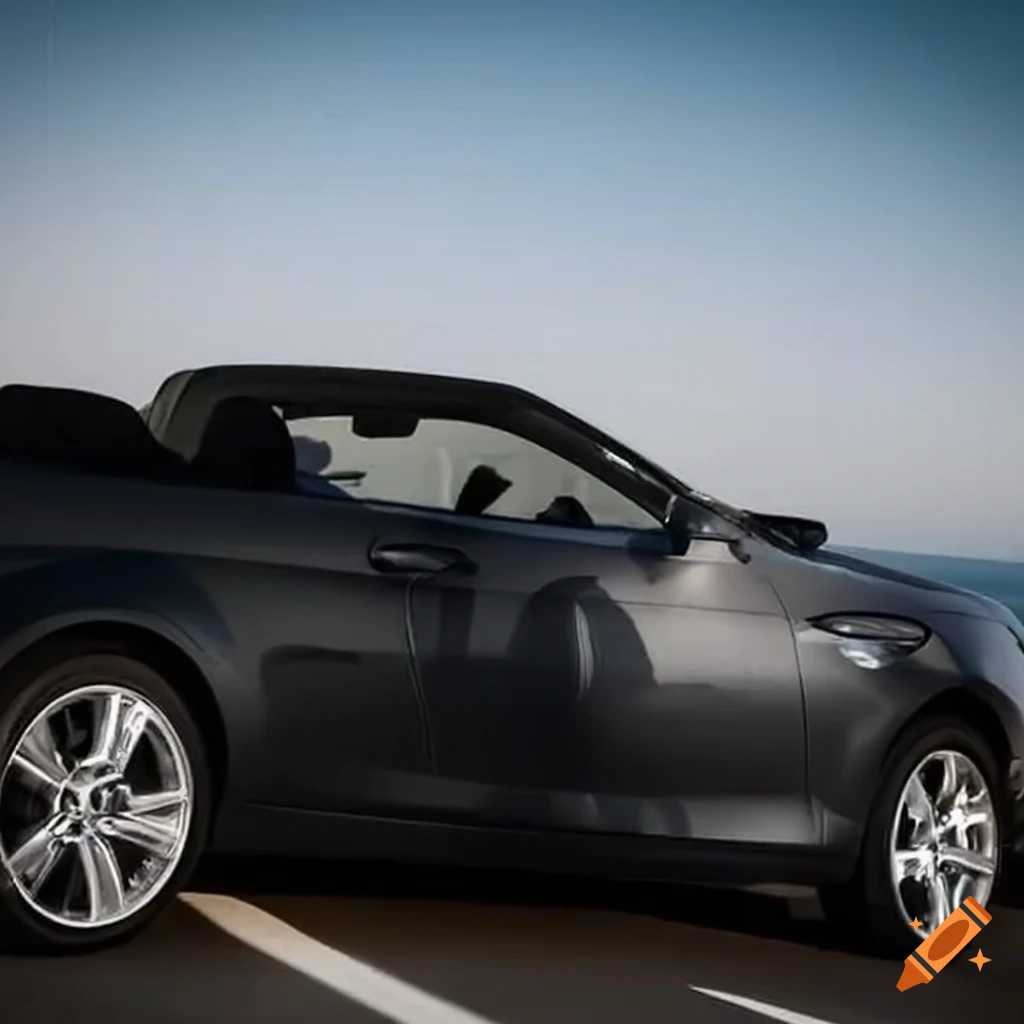 illustration of a black female chihuahua driving a convertible on Pacific Coast Highway