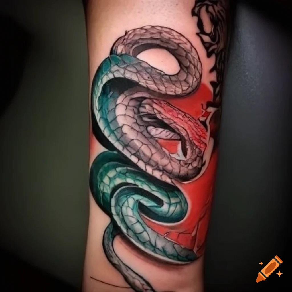 Fierce Animals Eagle Snake Tattoo Sticker for Arm Thigh Chest Back –  glaryyears tattoos