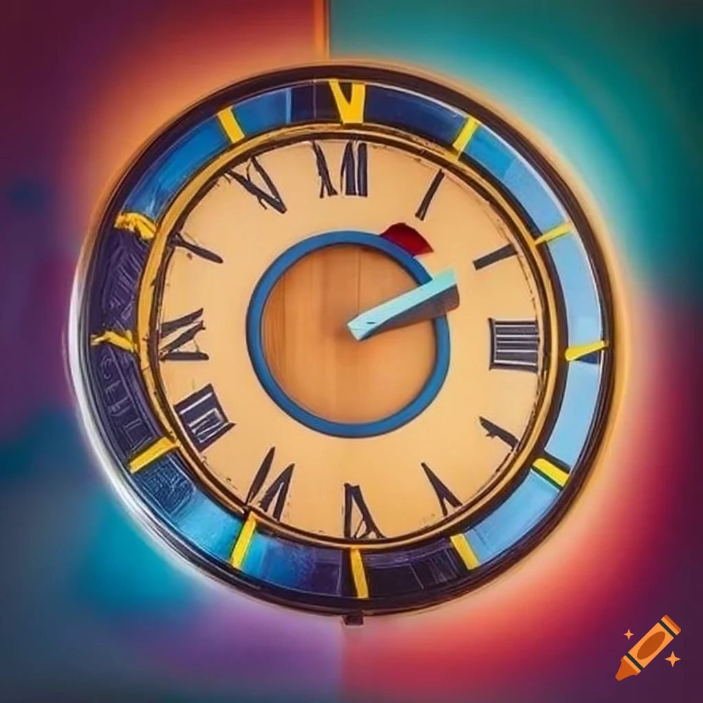 modern clock with memphis design