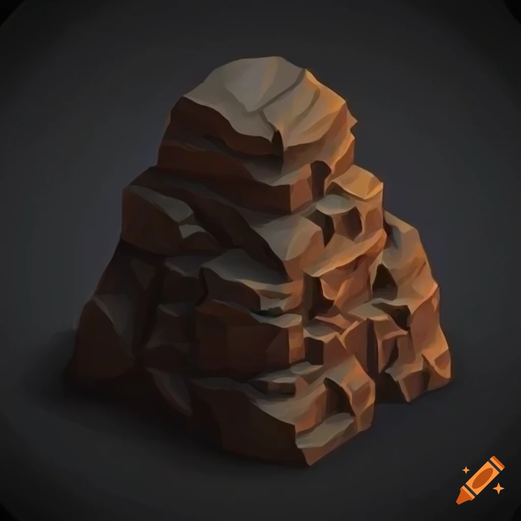 isometric rock tile for fantasy RPG