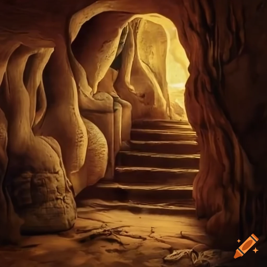ancient scrolls in a cave