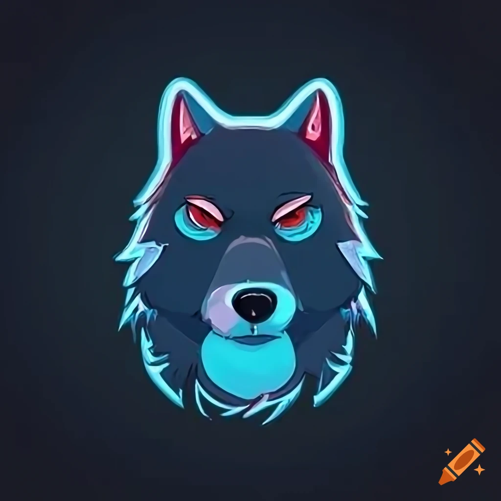 Wolf icon for merchandise on Craiyon