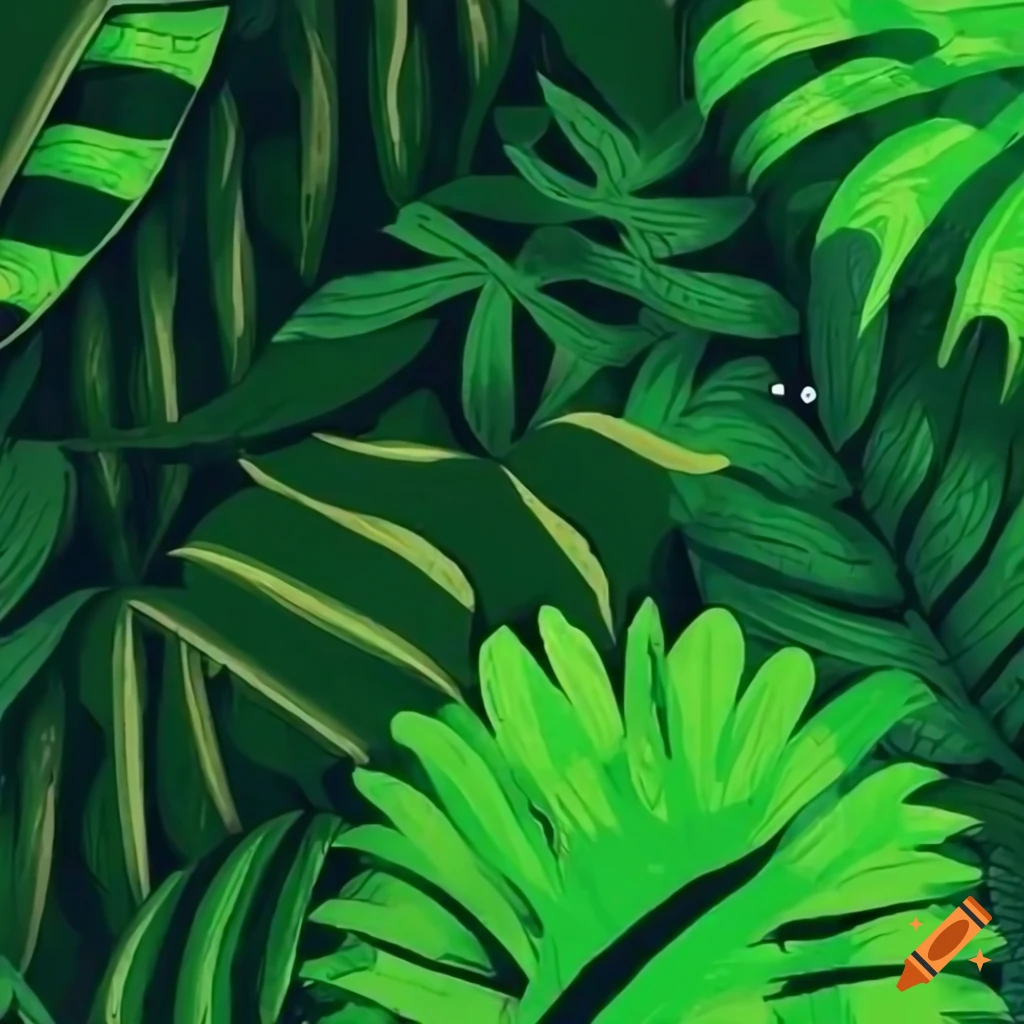 retro green jungle background