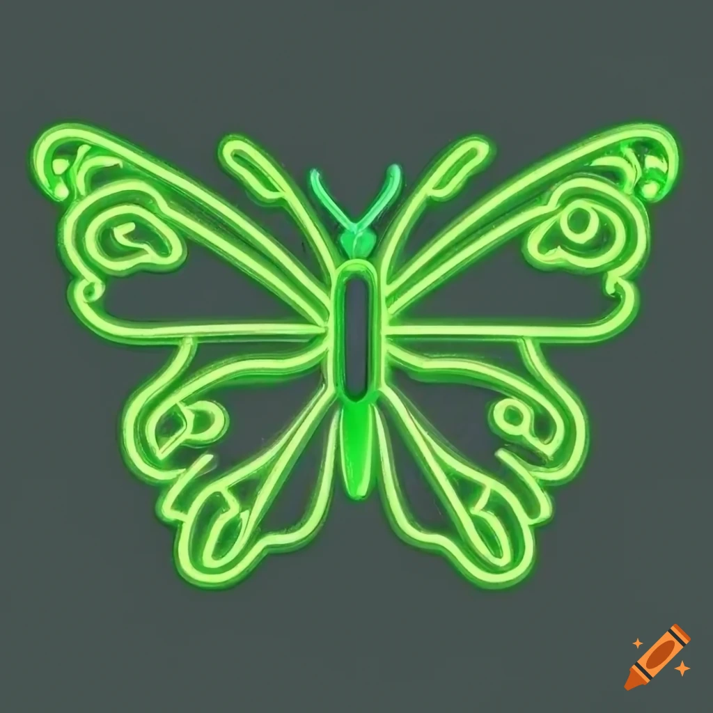 Neon Green Butterfly Logo On Craiyon