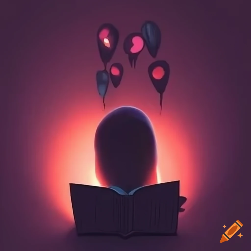 A book and dementor logo for book lovers on Craiyon