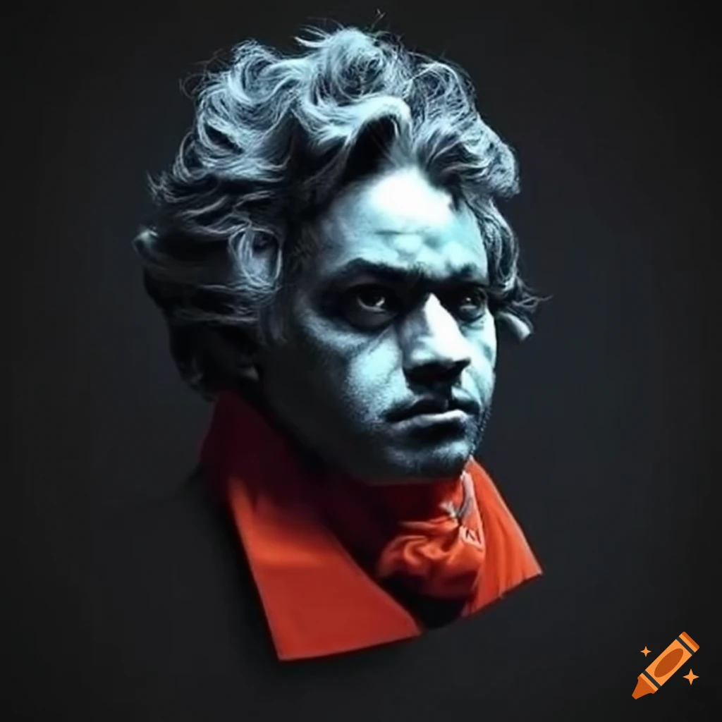 satirical image of Beethoven dressed as a rapper