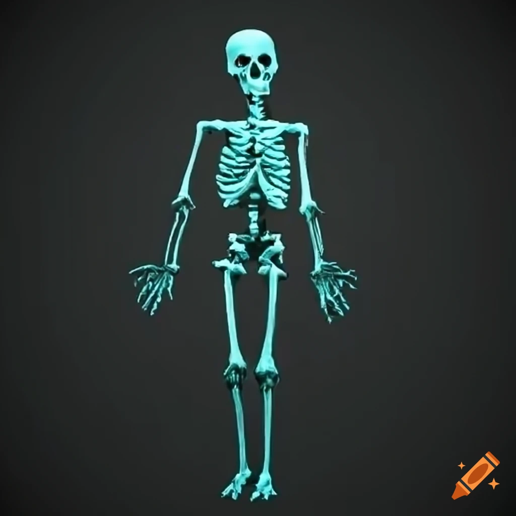 Image of spooky skeletons with glowing eyes on Craiyon