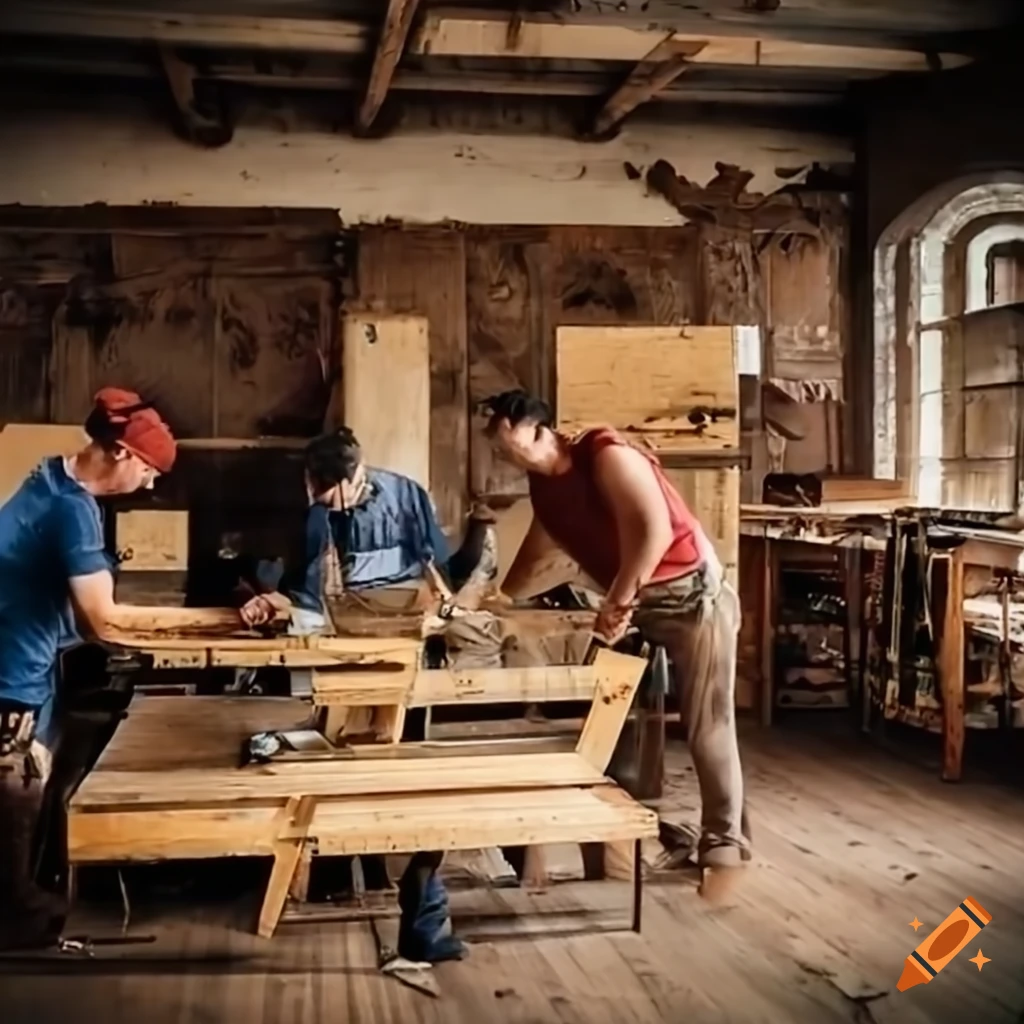 workshop meeting discussing carpentry
