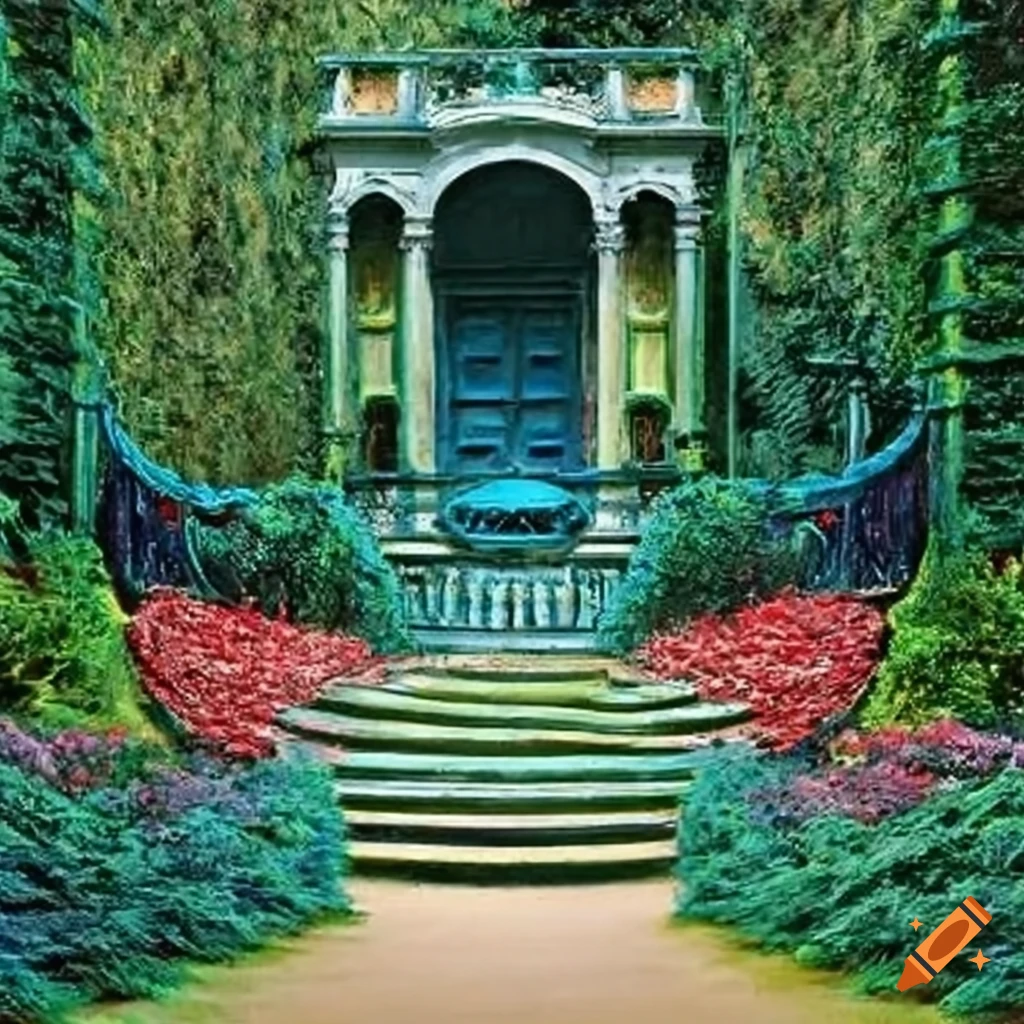 Curved Stairs In A Garden Palace