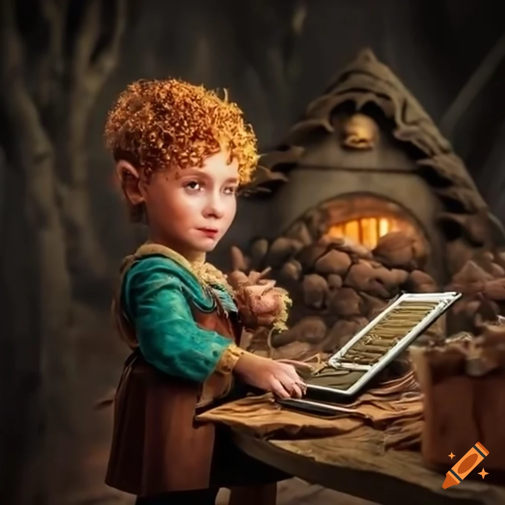 Hansel and Gretel testing laptops in a fancy oven