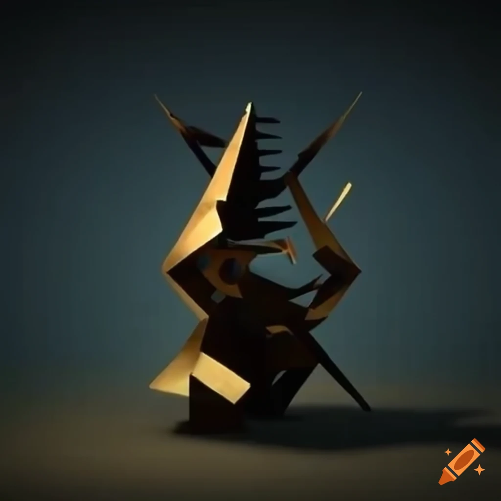 minimalist metal sculpture from a Zelda game